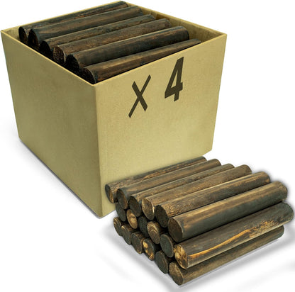 Wood Garden Fence, Natural Wooden Solid Log Edging Border Decorative for Flower Bed Barriers and Landscape Fencing (4PACK)