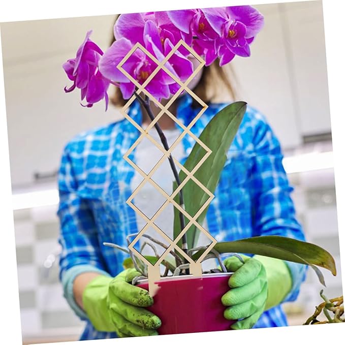 Wooden Plant Trellis for Indoor Climbing Plants with Honeycomb DIY Support Frame for Orchids Vines Tomatoes Reusable