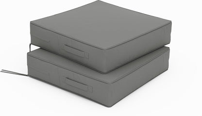 Patio Chair Cushions 19 X 19 X 4 Inch Waterproof Outdoor Seat Cushions for Patio Furniture, Outdoor Sofa Couch Pads with Ties & Handle, Set of 2, Light Grey
