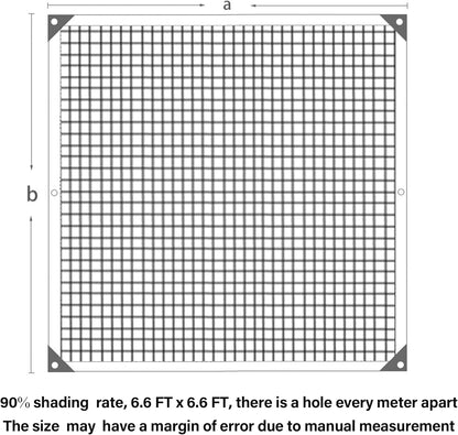 winemana 90% Shade Cloth, Dog Kennel Shade Cover, 6.6 x 6.6 FT Sturdy Durable Sunblock Shade Mesh Tarp with Grommets for Patio Plants Greenhouse Chicken Coop Porch