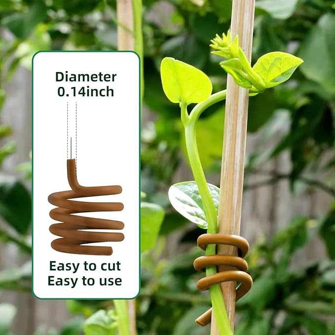 Decoroca Soft Plant Ties for Support - 65.6' Reusable Waterproof Plant Wire, Garden Twist, Office Organization and Decoration Binding（3pcs/Brown）