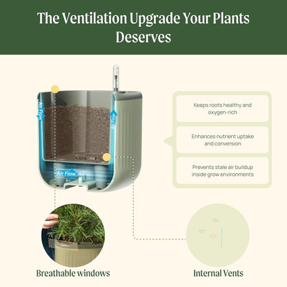 Vego garden Mini Planter Indoor Pots with Trellis Self-Watering Herb Countertop Planter for Climbing Vegetables Flowers Mint Plants Cage- Fog Gray