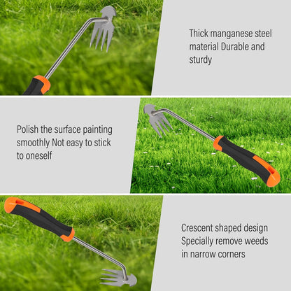 Weed Puller Tool, 2023 New Durable Garden Weed Pulling Tool, Portable Garden Weeder Tool for Vegetable Gardening Backyard Farm Planting & Weeding (Rubber Handle)