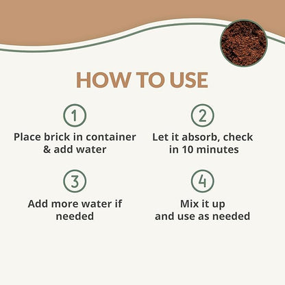 Buffered Coco Bliss (10lbs) - 100% Buffered Organic Coco Coir for Plants & Gardening - Cocopeat for Garden Soil, Seed Starter Soil, & Mulch - Organic Coconut Coir Brick - Coconut Fiber Potting Mix