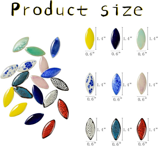 70 Pieces Petal Ceramic Tiles Mosaic Tiles, Bulk Ceramic Mosaic Pieces Stepping Stone Crafts Making Supplies for Home Outdoor Floor Vase Tabletop Decoration - Dark Blue