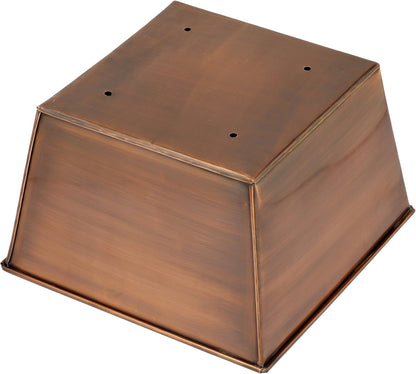 H Potter Tall Square Planter Stainless Steel with Antique Copper Finish Indoor and Outdoor Garden Pot Plant Box Holder for Succulent Flowers 36.5 Inches in Height