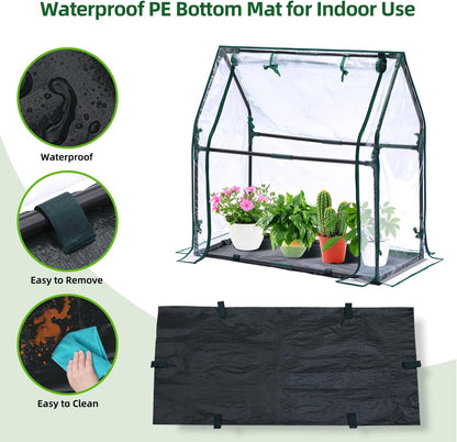 Mini Greenhouse for Indoor Outdoor: Ohuhu Tabletop Portable Green House with Waterproof Pad for Small Plants Nursery Germination, 36"x18"x33" Heavy-Duty Cover Tent Humidity Dome Seedling Accessory
