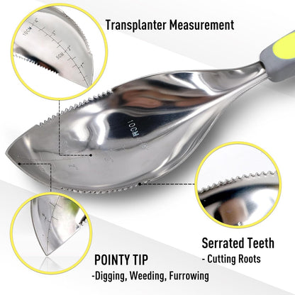 Jardineer 2Pack Garden Trowel, Stainless Steel Hand Shovel with Ergonomic Handle, Multi-Use Soil Scoops for Digging, Planting, Transplanting, Cultivating(Blue)