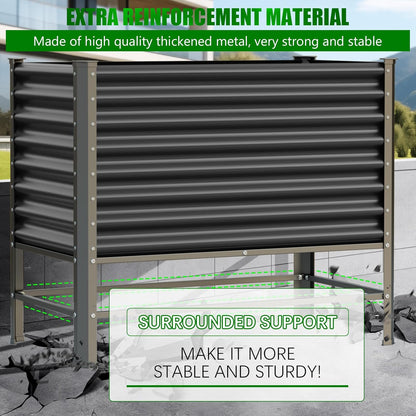 Doniks 2PCS Raised Garden Bed with Legs, 48×24×37in Large Outdoor Metal Galvanized Garden Planting Box,900lb Capacity for Vegetables Lawn Green Flowers, Fruits, Terrace