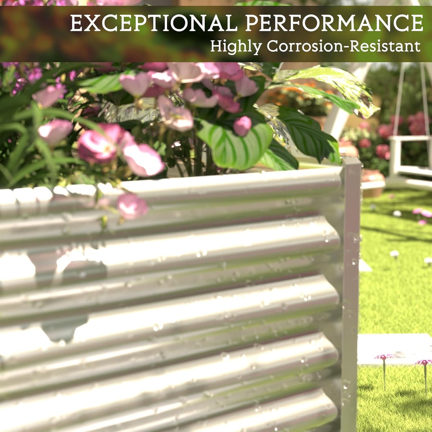 3 Pack Galvanized Raised Garden Bed Outdoor,Metal Garden Bed for Vegetables,Above Ground Garden Box for Flower,Steel Raised Beds for Gardening-36x18 inch