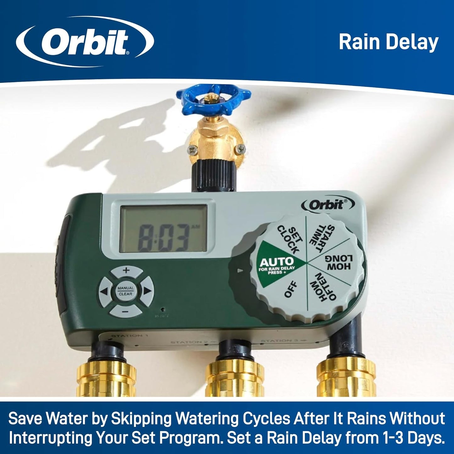 Orbit 56082 3-Outlet Hose Watering Timer, Green… (1) (Pack of 1) (Pack of 4)