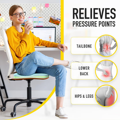 SUNROX Gel Memory Foam Chair Cushions, FadeShield Water-, Stain-Resistant Durable Reversible Seat Cushion Pads with Ties for Indoor/Outdoor Kitchen Dining Office, 19"x19", Set of 4, Heather Grey