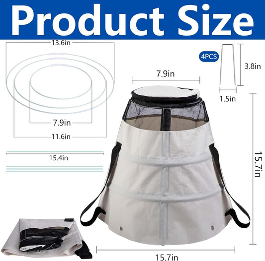 Winter Rose Protective Cover, 600D Winter Rose Cones Protection with Stakes, Reusable Freeze Protection Roses Collar for Protecting Outdoor Plants from Wind Frost Animal Eating