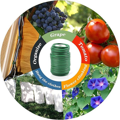 Decoroca Soft Plant Ties for Support - 65.6' Reusable Waterproof Plant Wire, 3.5mm Garden Twist, Office Organization and Decoration Binding（2pcs/Green）