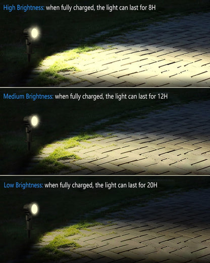 CLY 6 in 1 Solar Spot Lights Outdoor, 2700K Warm White Solar Spotlights Landscape Lights, IP66 Waterproof 59.06ft Cable Auto On/Off Garden Floodlight for Yard Lawn Tree Statue Pathway Decoration