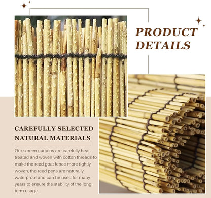 Natural Reed Fencing Rolls: Privacy Bamboo Fence 3/4/5/6ft High Roll Reed Screen, Decorative Bamboo Fencing for Outdoor Balcony Patio Garden Backyard,with Cable Zip Ties(Nature, 4x10ft)