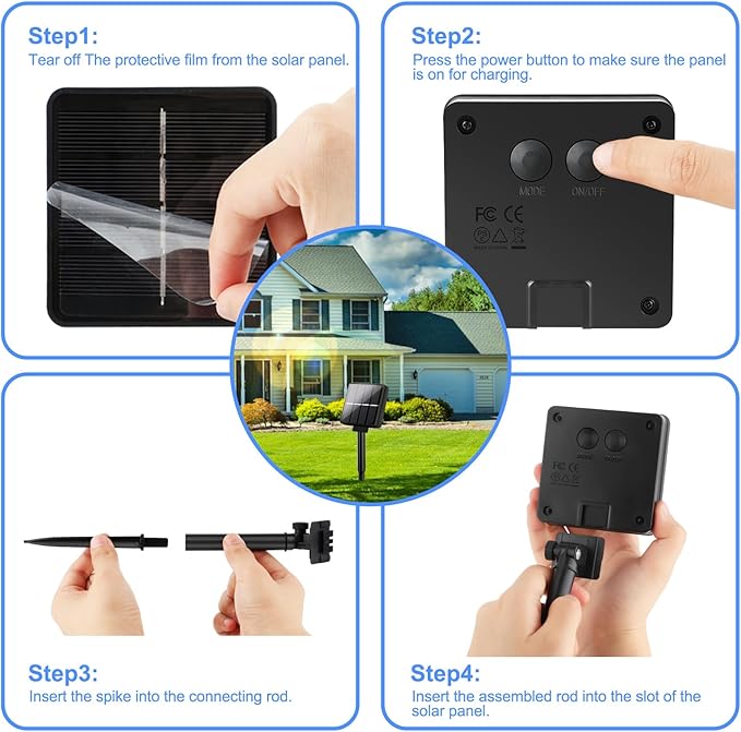 Brightever Outdoor String Lights Solar Powered, 2-Pack Total 80FT 200LED Solar Fairy Lights for Outside Waterproof with 8 Lighting Modes, Solar Twinkle Lights Outdoor for Garden (Daylight White)