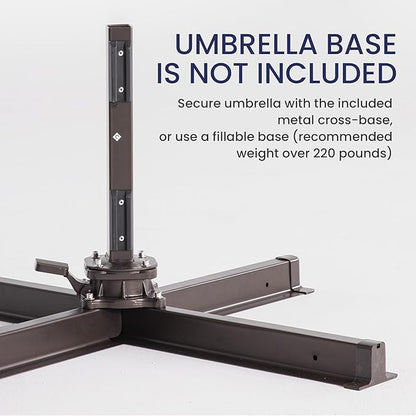 9x12 FT Cantilever Patio Umbrella Double Top Outdoor Rectangular Large Heavy Duty Aluminum Offset Umbrellas with 7 Level Tilt 360-degree Rotation for Pool Garden Deck, Navy