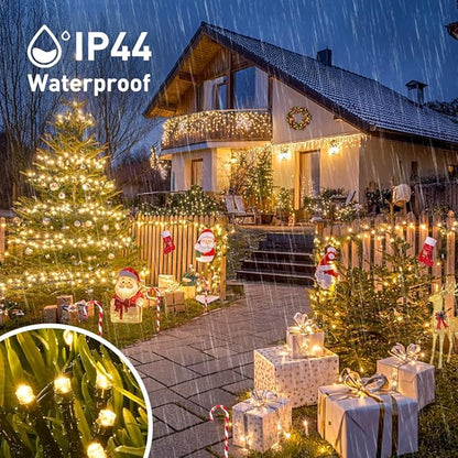 JMEXSUSS 2 Pack Solar Christmas Lights Outdoor - Total 400 LED 151FT Solar String Lights Outdoor Waterproof, 8 Modes Warm White String Light for Outside Patio Yard Tree Garden Christmas Decorations