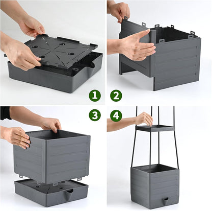 Raised Garden Bed, Planter Boxes with Trellis 58.3'' Tomato Planters for Climbing Vine Vegetables Flowers Plants Self Watering Tomatoes Cage for Outdoor Patio Greenhouse