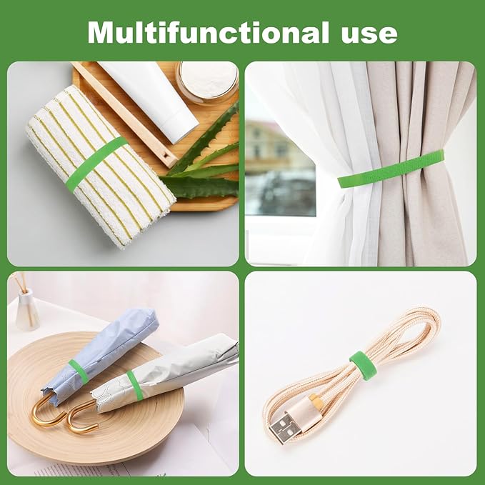 5 Rolls 165 Ft Green Plant Tape for Climbing Plants, 1/2 Inch Reusable Plant Stretch Ties, Adjustable Tomato Plant Supports, Plant Twist Ties for Gardening, Home, Office