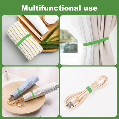 5 Rolls 165 Ft Green Plant Tape for Climbing Plants, 1/2 Inch Reusable Plant Stretch Ties, Adjustable Tomato Plant Supports, Plant Twist Ties for Gardening, Home, Office