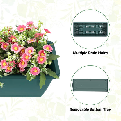 Raised Garden Bed 3 Tier Vertical Garden Planter Standing Garden Bed Planter Box Outdoor Herb Planter with Drainage Holes Removable Tray for Patio Balcony Porch Green