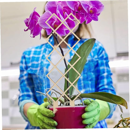 Generic Wooden Indoor Plant Trellis with Honeycomb Pattern DIY Climbing Support Frame for Vines Orchids Tomatoes Sturdy Garden Support for Potted Plants and Indoor Gardening