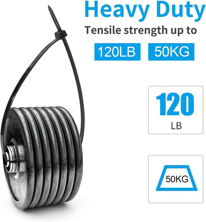 XINGO 16 Inch Green Zip Ties Heavy Duty 100 Pack, 120 LBS Tensile Strength, Premium Nylon Cable Wire Ties, Self-locking Plastic Ties for Indoor and Outdoor Use