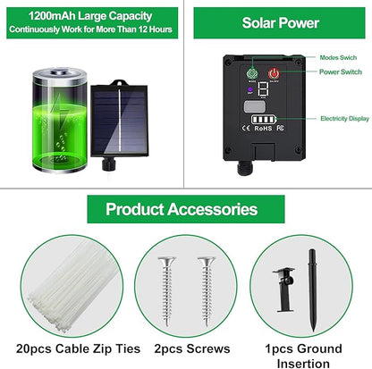 300 LED Solar Rope Lights Outdoor 99 FT Bright Solar Garden String Lights Durable 8 Modes Outdoor Fairy Lights Waterproof Solar Garden Decorative Lights (300LED, Blue)