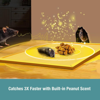 Mouse Trap Glue Board 13-Pack, 3X Faster Catch with Built-in Peanut Scent, Sticky Trap for Crawling Pests, Rats & Mice Extra Heavy & Sticky, Biodegradable, Indoors Home & Commercial
