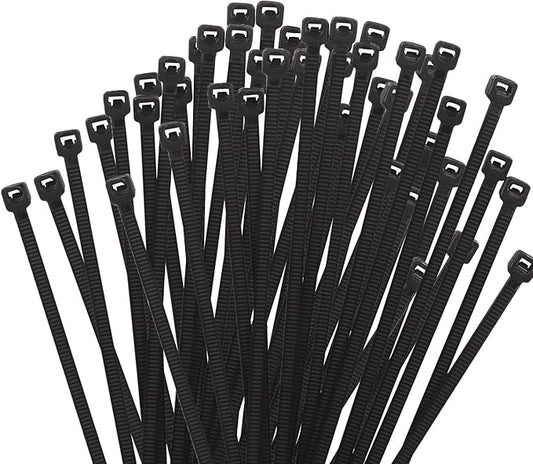 6 Inch Black Zip Tie 1000 PCS, 18 Lbs - Small to Medium Zip Tie, Nylon PA66 UV Resistant Cable Tie for Indoor and Outdoor Use - Ideal for bundling and securing objects