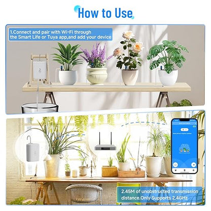 Automatic Plant Watering Devices for Indoor/Outdoor, GreenVation 2.4GHz WiFi Sprinkler Timer Self Watering System for Potted Plants, Smart Auto Drip Irrigation Kit for Garden