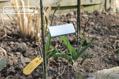 GardenMate 25-Pack Weatherproof Large Zinc Metal Plant Labels, Height 11.5", Label Area 3 1/2 x 1 1/4"