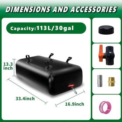 113 L/30 gal Water Bladder Storage Containers, Foldable Portable Water Tank Large Capacity Soft Water Bag, Drought Resistance, Fire Prevention, Emergency Water
