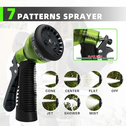 Retractable Garden Hose Reel 1/2" x130 ft, Automatic Hose Reel with 7 Pattern Nozzle, Any Length Lock Wall Mounted &180 Deg Swivel