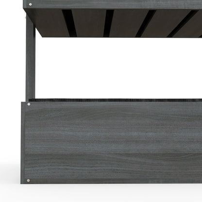 Vertical Garden Planter, Wooden 4 Tier Planter Box, Self-Draining with Non-Woven Fabric for Outdoor Flowers, Vegetables and Herbs, Gray