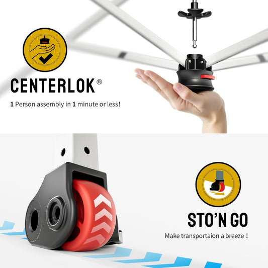 CROWN SHADES 8x8 Pop Up Canopy - Beach Tent with One Push Setup - Easy Outdoor Sun Shade for Events, Parties, Camping - Gazebo with STO-N-Go Cover Bag, Silver Coated Top, Beige