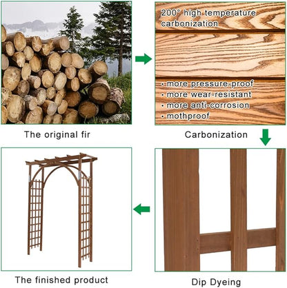 Wooden Wedding Arch, Wooden Pergola, Photo Booth Backdrop Stand, Garden Trellis Archway for Weddings, Parties, Indoor, Outdoor, Backdrops Decorations (63" L x 24" W x 85" H)