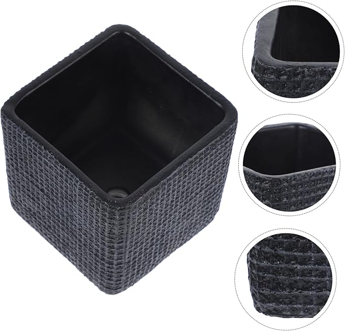 Creative Nordic Style Cement Flowerpot with Drainage Succulent Planter for Indoor Home Office Decor Modern Straight-Edged Geometric Design Container