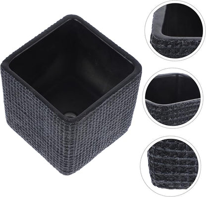 Creative Nordic Style Cement Flowerpot with Drainage Succulent Planter for Indoor Home Office Decor Modern Straight-Edged Geometric Design Container