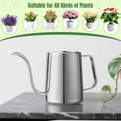Watering Can for Indoor Plants, Indoor Watering Can with Long Spout and Handle Rust-Proof 304 Stainless Steel Material (1000ml/34oz)