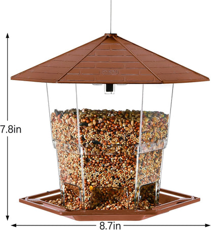 Bird Feeders for Outdoors Hanging Bird Feeder Wild Birds Seed, Brown