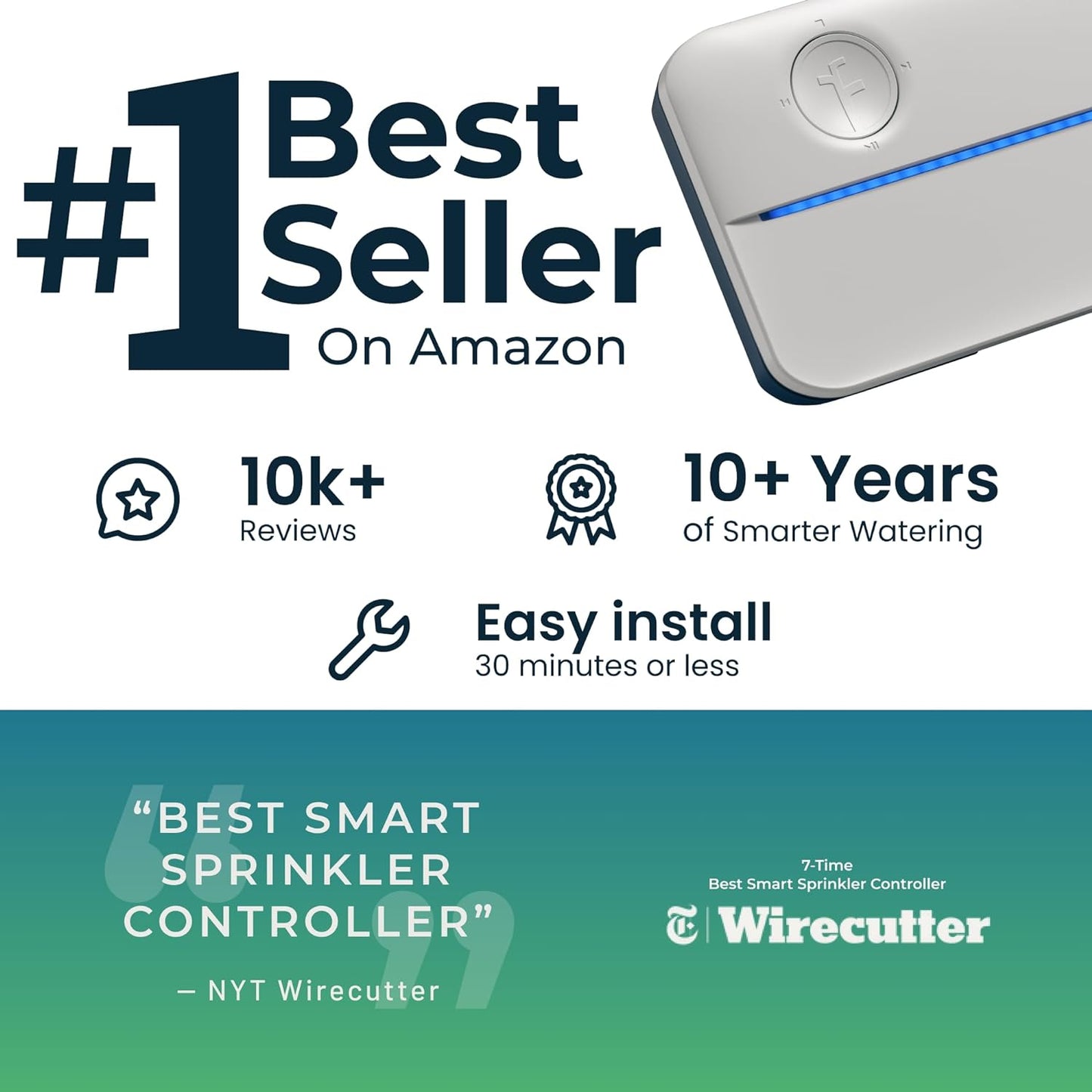 Rachio WiFi Smart Sprinkler Controller (8-Zone Irrigation Remote Control) – App-Based Scheduling, Local Weather Intelligence, Rain Skips, Easy DIY Install