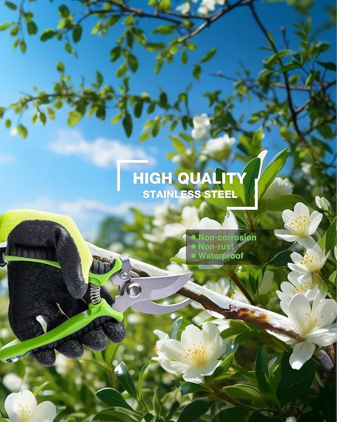 4-Pack Bypass Pruning Shears, Titanium Steel Blade,With Gardening Gloves,Shears Stainless, Ergonomic Hand Pruning Shears for Trees, Plants (Shears Gardening Tool Kit)