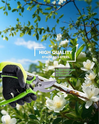4-Pack Bypass Pruning Shears, Titanium Steel Blade,With Gardening Gloves,Shears Stainless, Ergonomic Hand Pruning Shears for Trees, Plants (Shears Gardening Tool Kit)