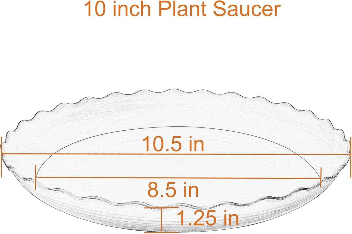 6 Pack Plant Saucer 10 inch, Heavy Duty Plastic Plant Saucers, Durable Plant Tray for Pots, Flower Saucers for Indoors, Plant Pot Saucers, Trays for Planter (Blue)