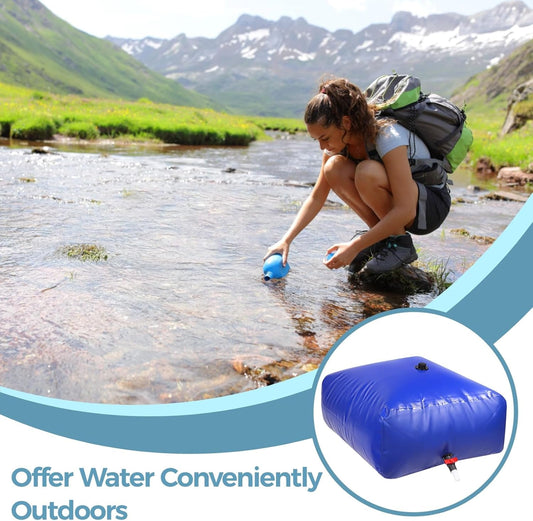 Portable 500L/132 Gallon Water Tank Collapsible Water Storage Container Bag, Water Bladder Bob with Valve for Camping RV Life Agricultural Outdoor Construction Watering