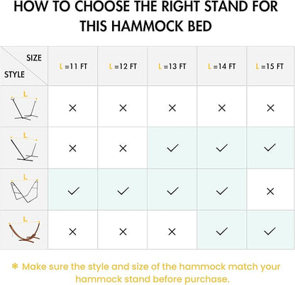 ANOW Rope Hammock Double Hammock with Hardwood Spreader Bar and Carrying Bag, 450 LBS Weight Capacity for Two Person, Natural