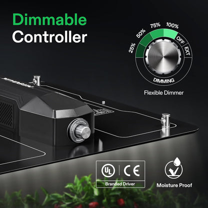 VIVOSUN VS1500 LED Grow Light with Full Spectrum Diodes & Daisy Chain Driver Dimmable Lights Sunlike for Indoor Plants Seedling Veg and Bloom Plant Grow Lamps for 3x3 Grow Tent